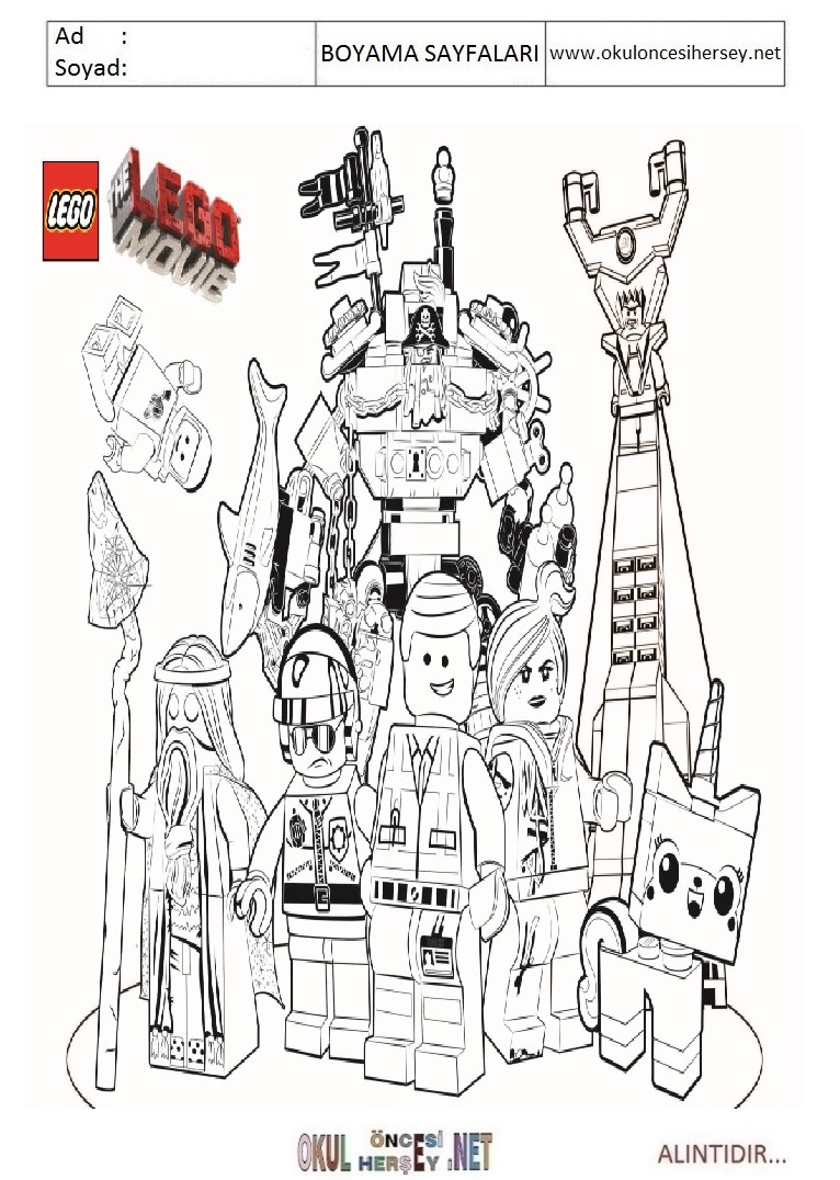 Çocuklar İçin Lego Büyük Macera Boyama Sayfaları 