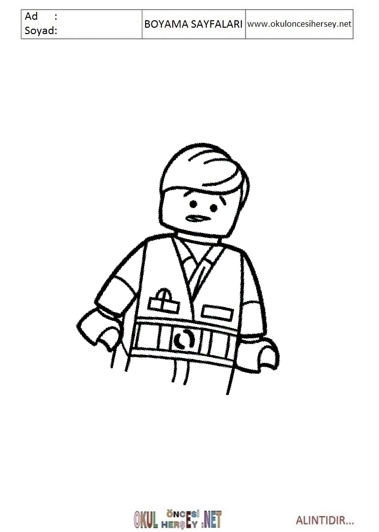 Çocuklar İçin Lego Büyük Macera Boyama Sayfaları 