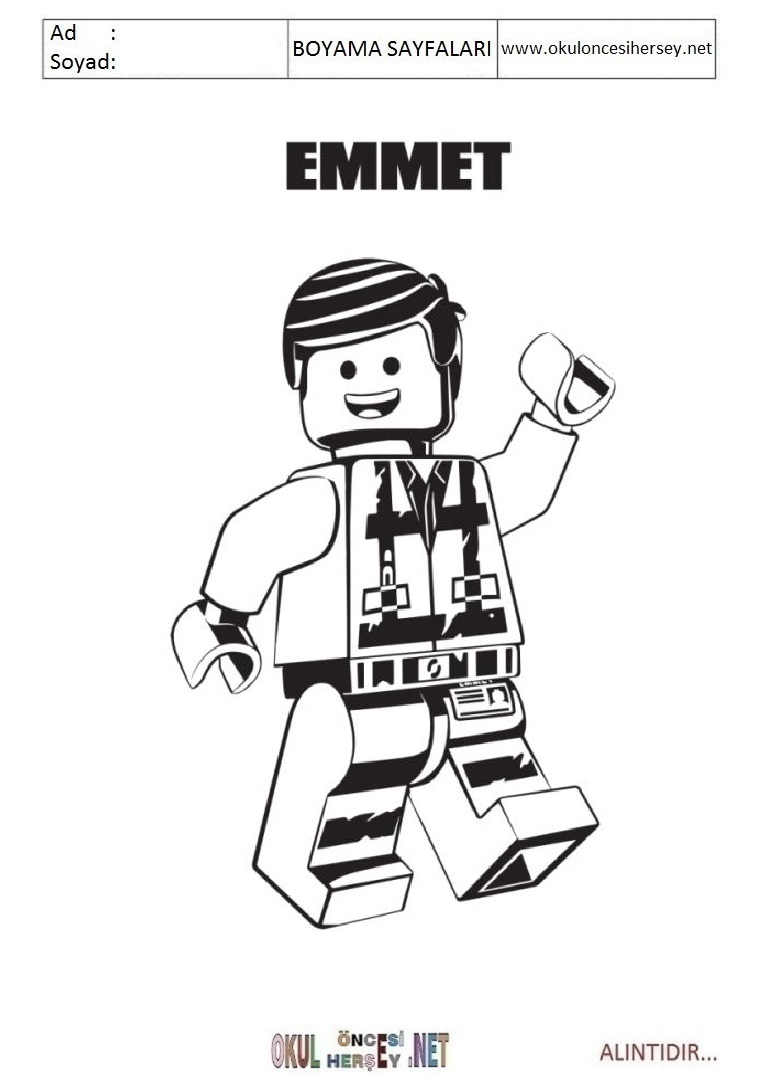 Çocuklar İçin Lego Film-2 Boyama Sayfaları 