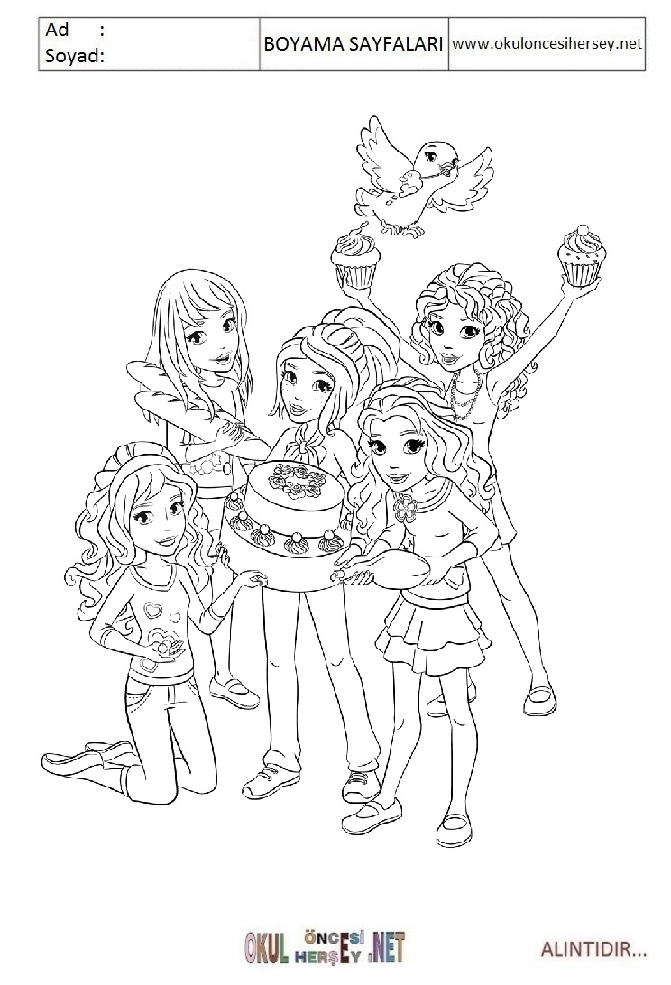 Çocuklar İçin Lego Friends Boyama Sayfaları 