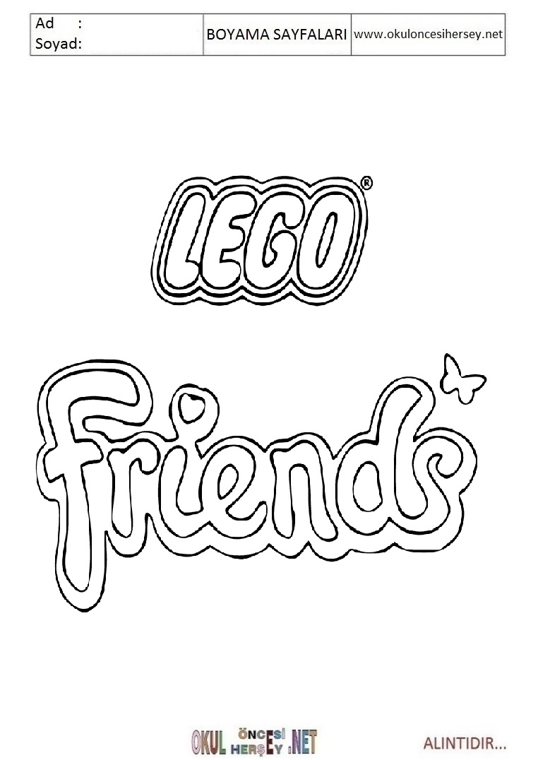 Çocuklar İçin Lego Friends Boyama Sayfaları 