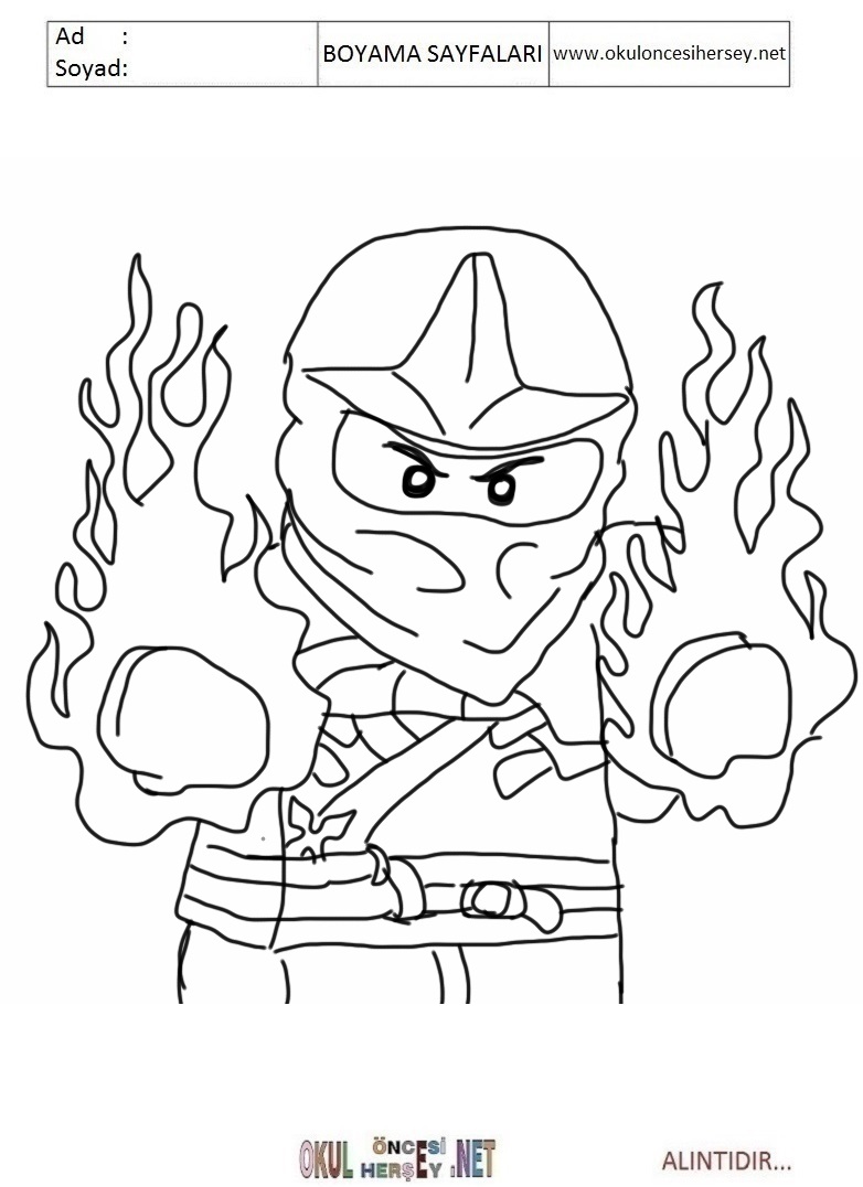 Çocuklar İçin Lego Ninja Boyama Sayfaları 