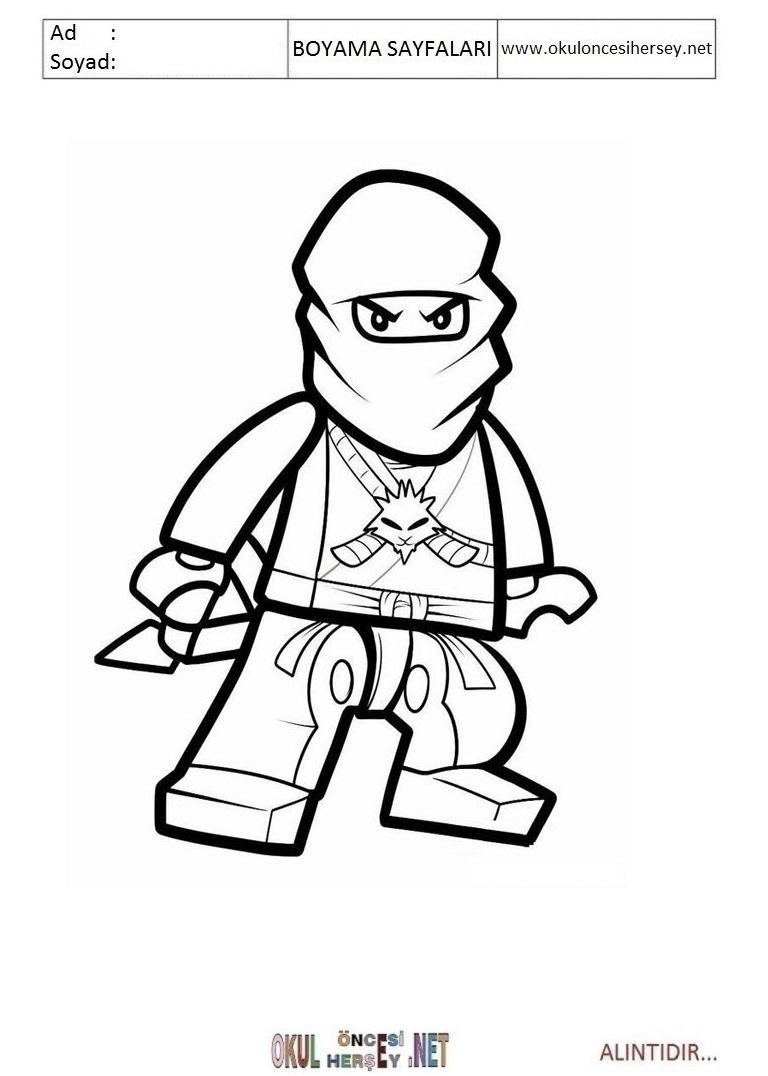 Çocuklar İçin Lego Ninja Boyama Sayfaları 