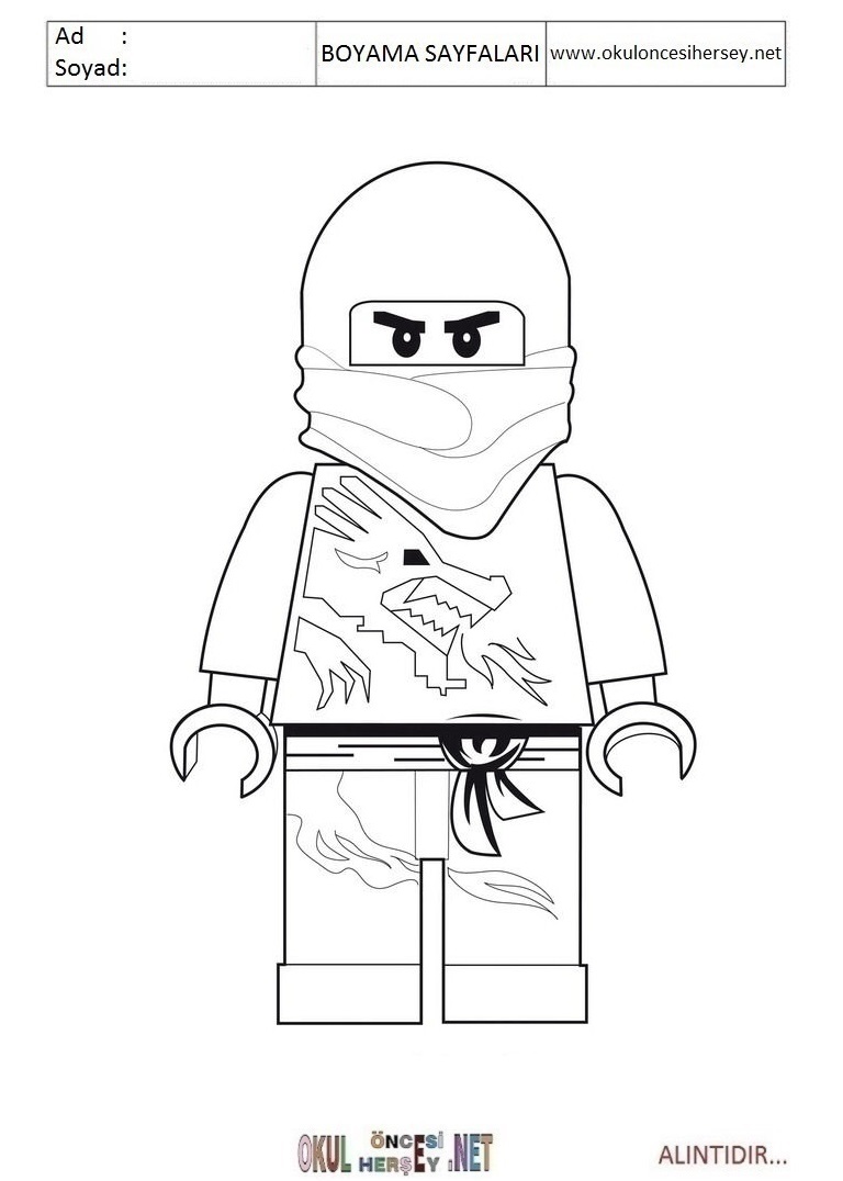 Çocuklar İçin Lego Ninja Boyama Sayfaları 