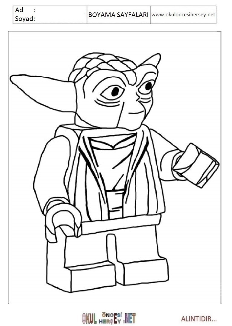 Çocuklar İçin Lego Starwars Boyama Sayfaları 