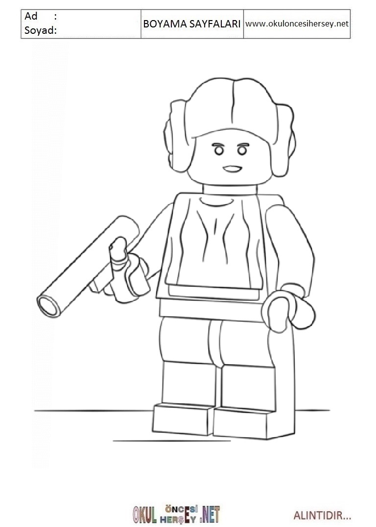 Çocuklar İçin Lego Starwars Boyama Sayfaları 
