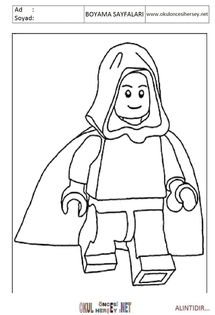 Çocuklar İçin Lego Starwars Boyama Sayfaları 