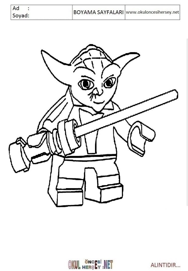 Çocuklar İçin Lego Starwars Boyama Sayfaları 