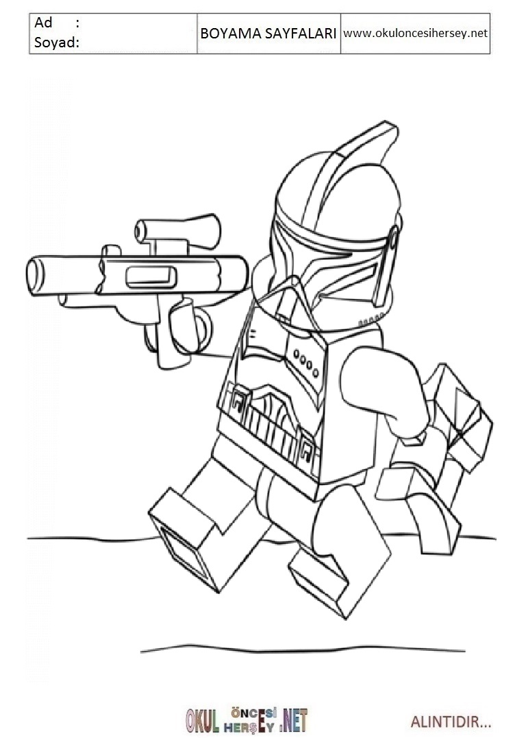 Çocuklar İçin Lego Starwars Boyama Sayfaları 