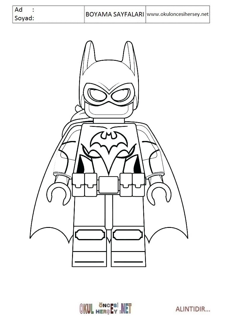 Çocuklar İçin Lego Süper Kahramanlar Boyama Sayfaları 