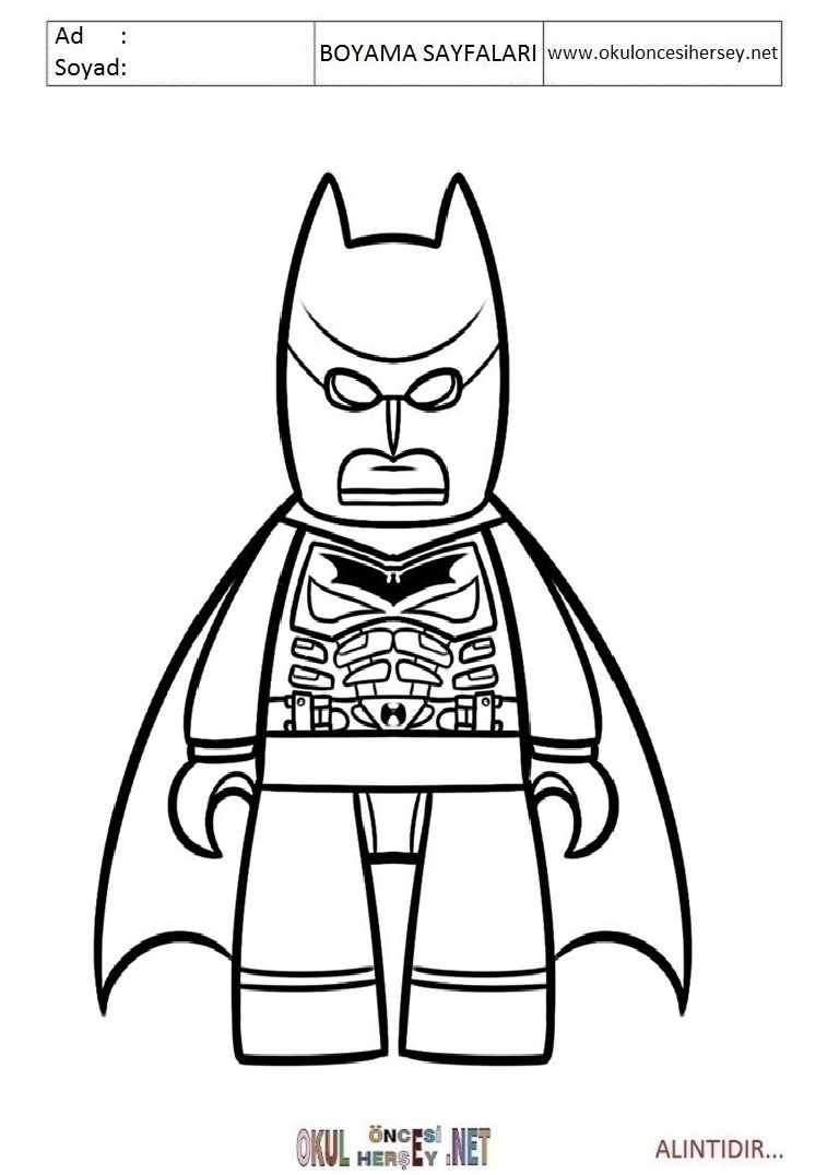Çocuklar İçin Lego Süper Kahramanlar Boyama Sayfaları 