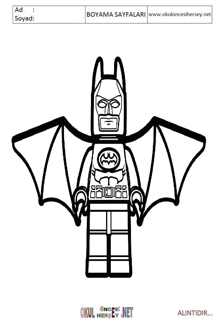 Çocuklar İçin Lego Süper Kahramanlar Boyama Sayfaları 