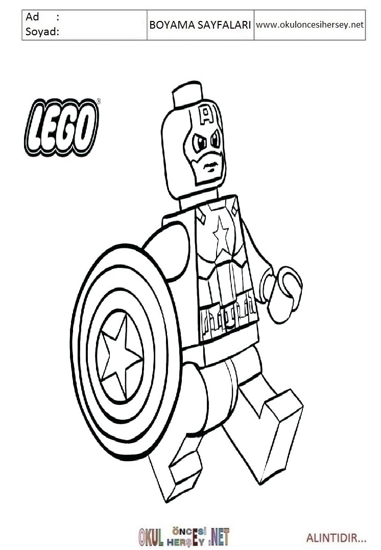 Çocuklar İçin Lego Süper Kahramanlar Boyama Sayfaları 