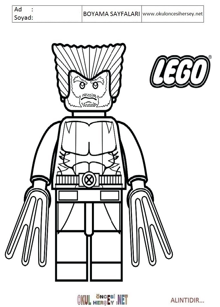 Çocuklar İçin Lego Süper Kahramanlar Boyama Sayfaları 