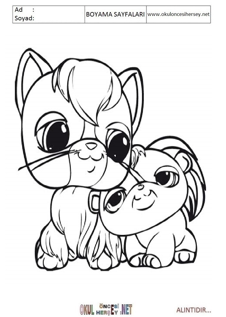 Çocuklar İçin Littlest Petshop Boyama Sayfaları 