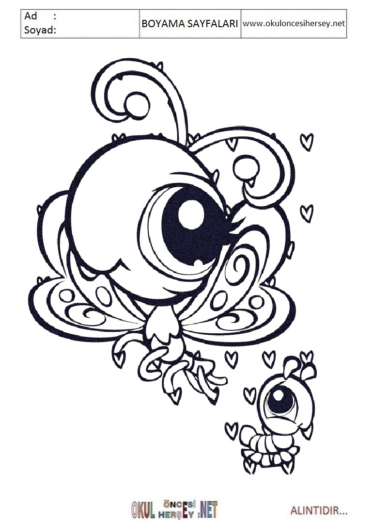 Çocuklar İçin Littlest Petshop Boyama Sayfaları 