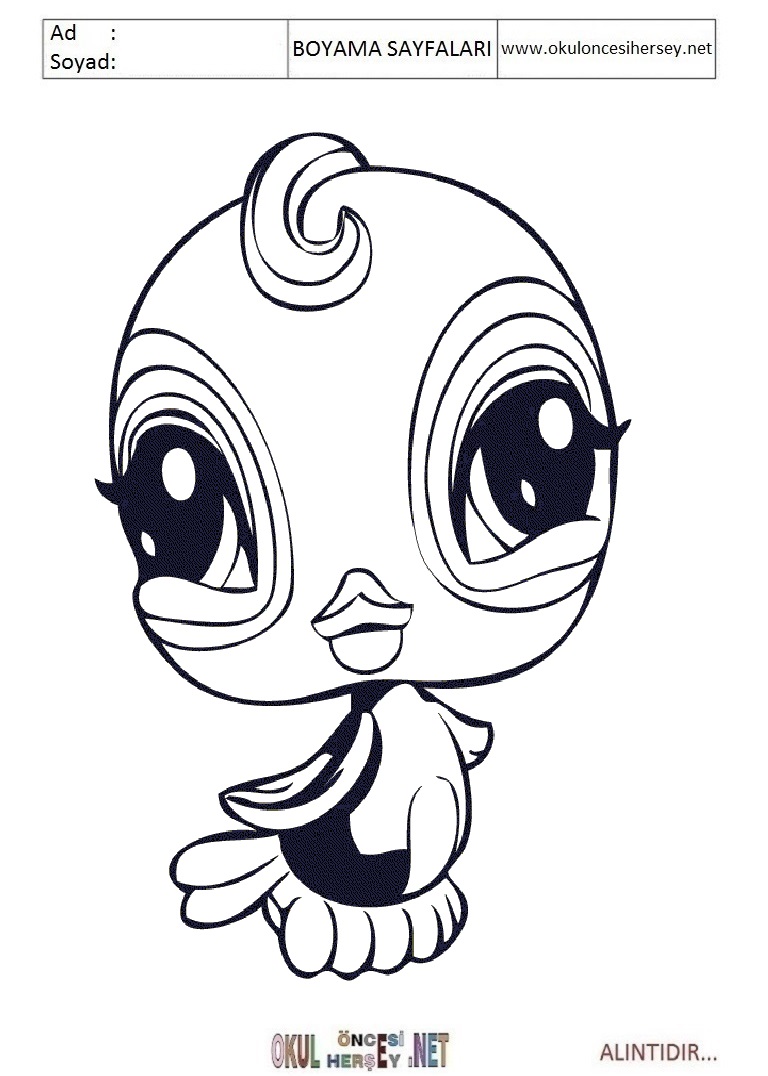 Çocuklar İçin Littlest Petshop Boyama Sayfaları 