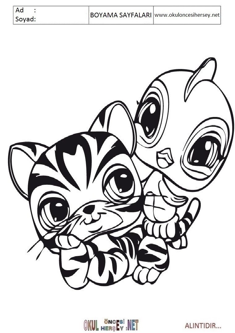 Çocuklar İçin Littlest Petshop Boyama Sayfaları 
