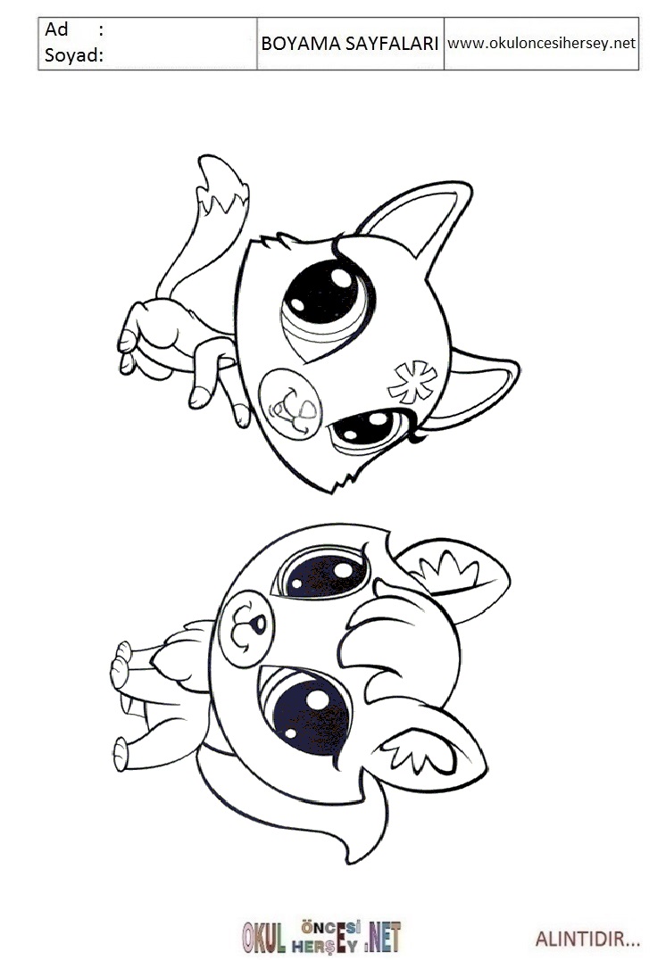 Çocuklar İçin Littlest Petshop Boyama Sayfaları 