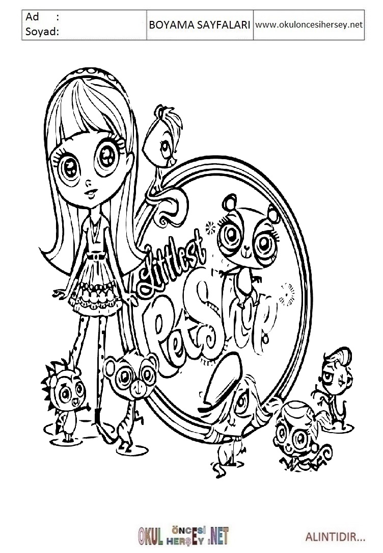 Çocuklar İçin Littlest Petshop Boyama Sayfaları 