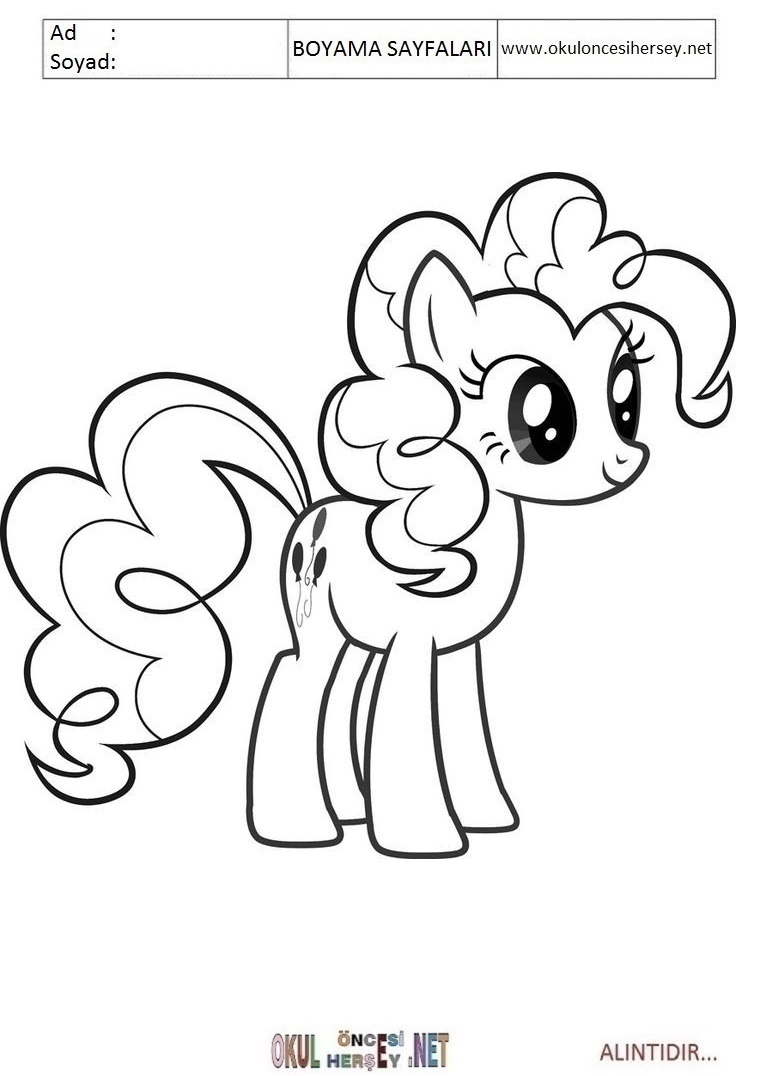 Çocuklar İçin Pinkie Pie Boyama Sayfaları 
