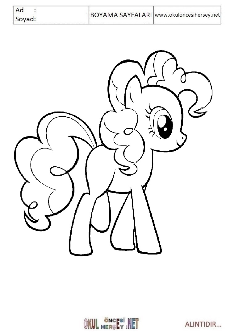 Çocuklar İçin Pinkie Pie Boyama Sayfaları 