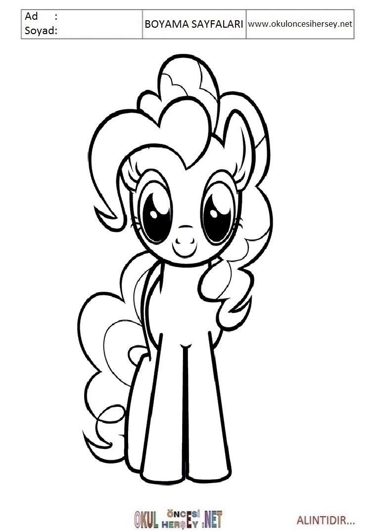 Çocuklar İçin Pinkie Pie Boyama Sayfaları 
