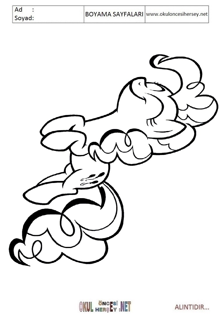 Çocuklar İçin Pinkie Pie Boyama Sayfaları 