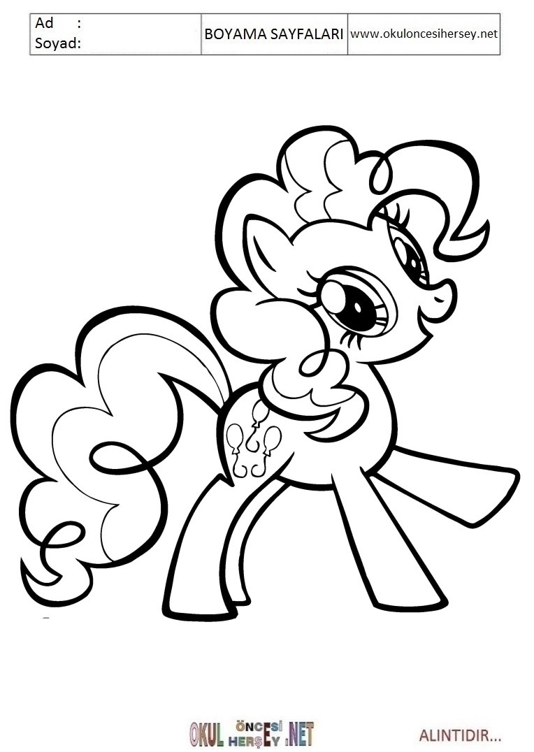 Çocuklar İçin Pinkie Pie Boyama Sayfaları 