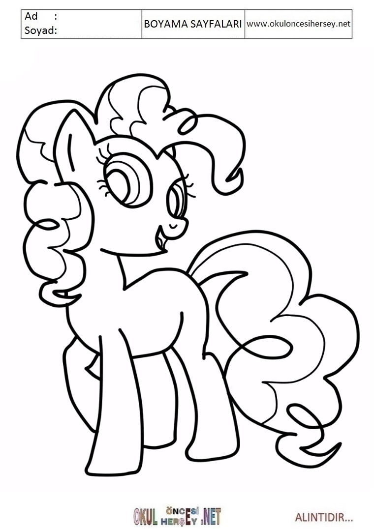 Çocuklar İçin Pinkie Pie Boyama Sayfaları 
