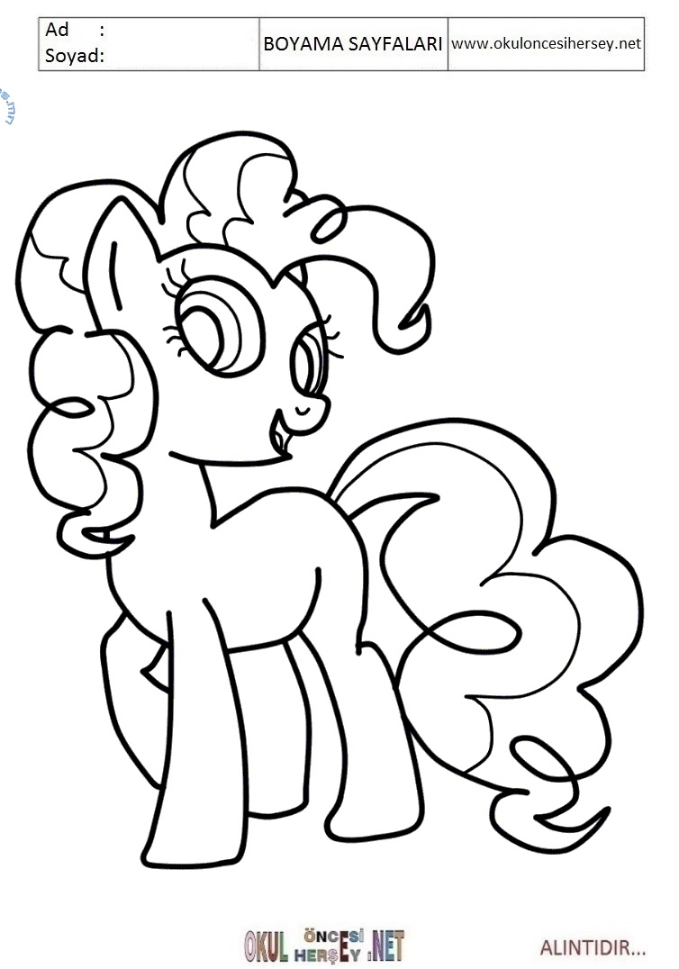 Çocuklar İçin Pinkie Pie Boyama Sayfaları 