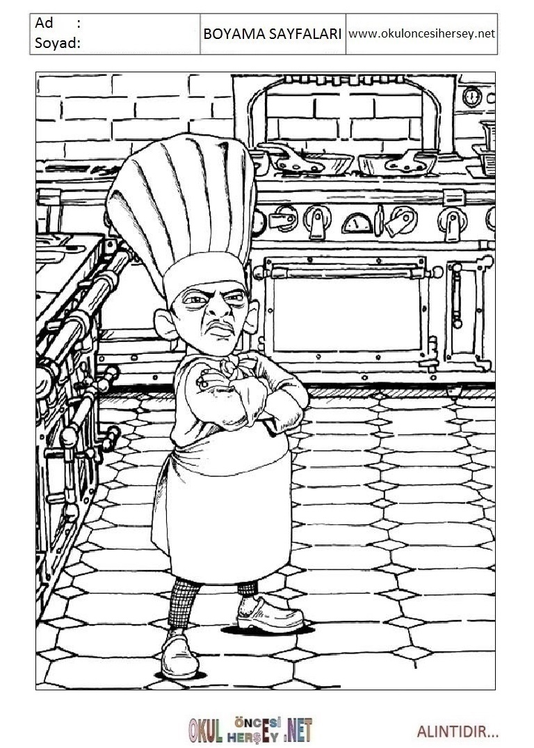Çocuklar İçin Ratatouille Boyama Sayfaları 