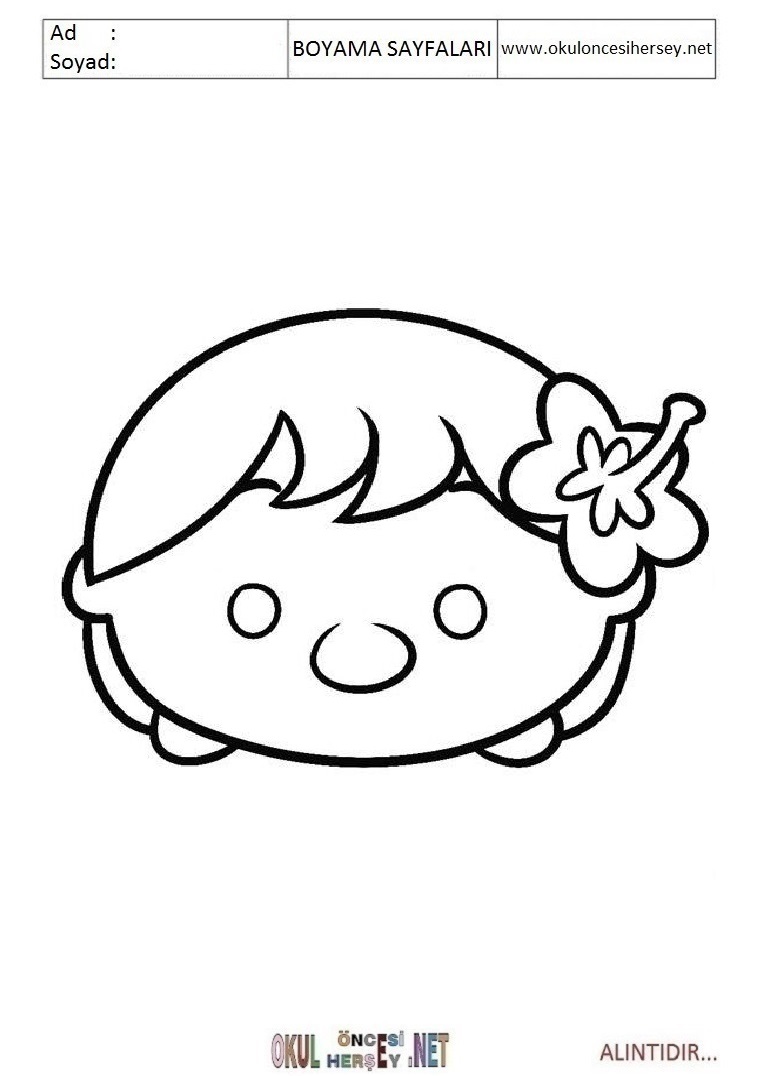 Çocuklar İçin Tsum Tsum Boyama Sayfaları 