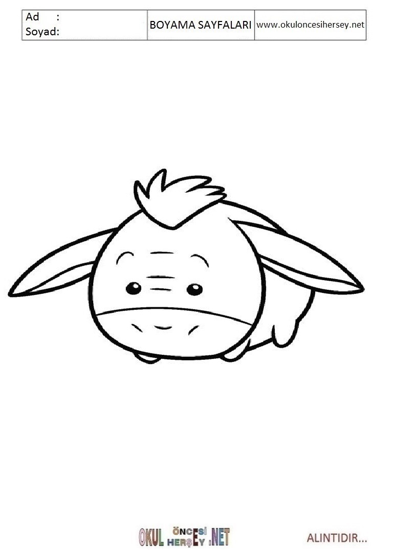 Çocuklar İçin Tsum Tsum Boyama Sayfaları 