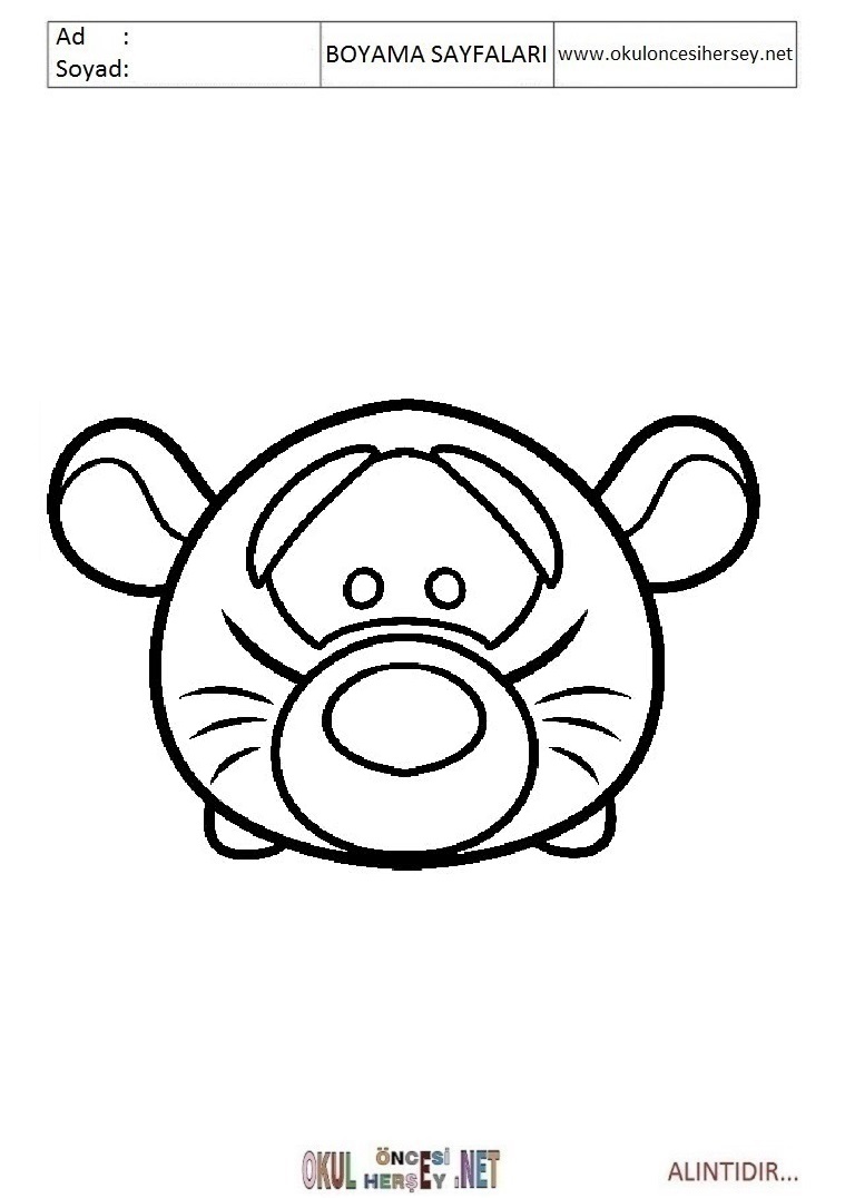 Çocuklar İçin Tsum Tsum Boyama Sayfaları 