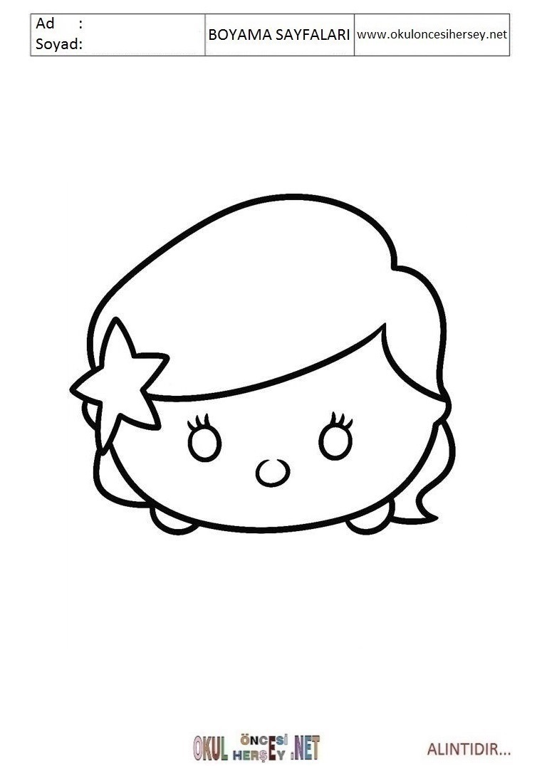 Çocuklar İçin Tsum Tsum Boyama Sayfaları 
