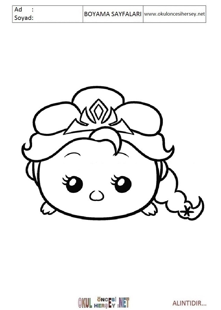 Çocuklar İçin Tsum Tsum Boyama Sayfaları 