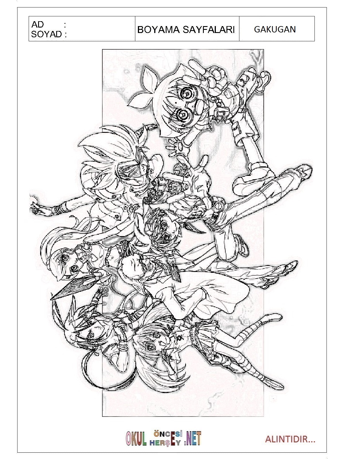 Çocuklar İçin Bakugan Boyama Sayfaları 