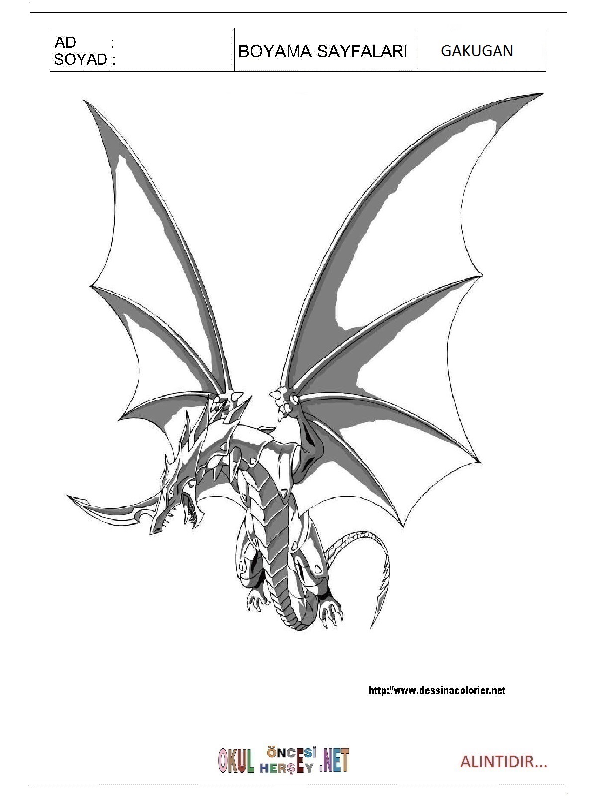 Çocuklar İçin Bakugan Boyama Sayfaları 