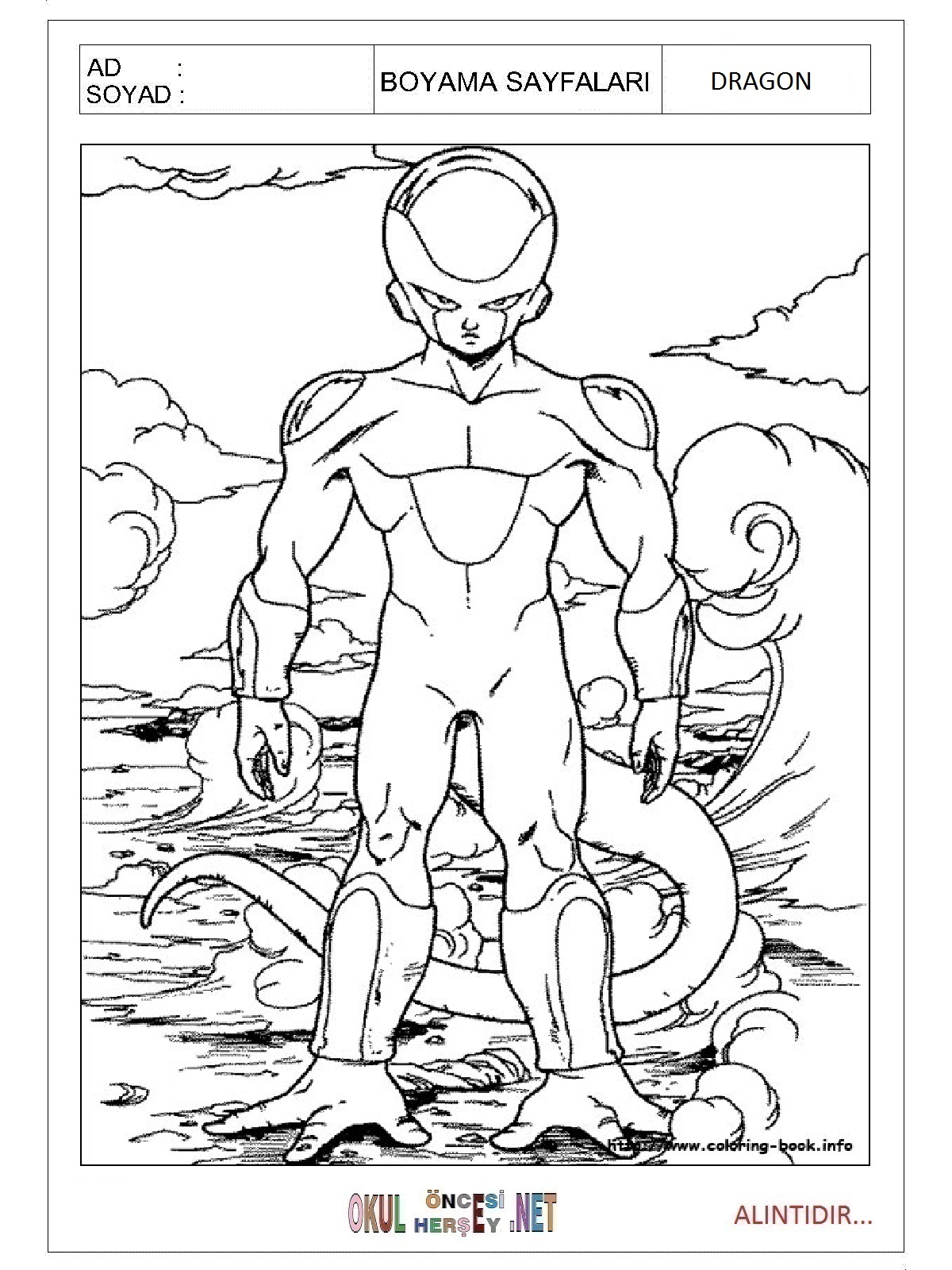 Çocuklar İçin Dragon Boyama Sayfaları 