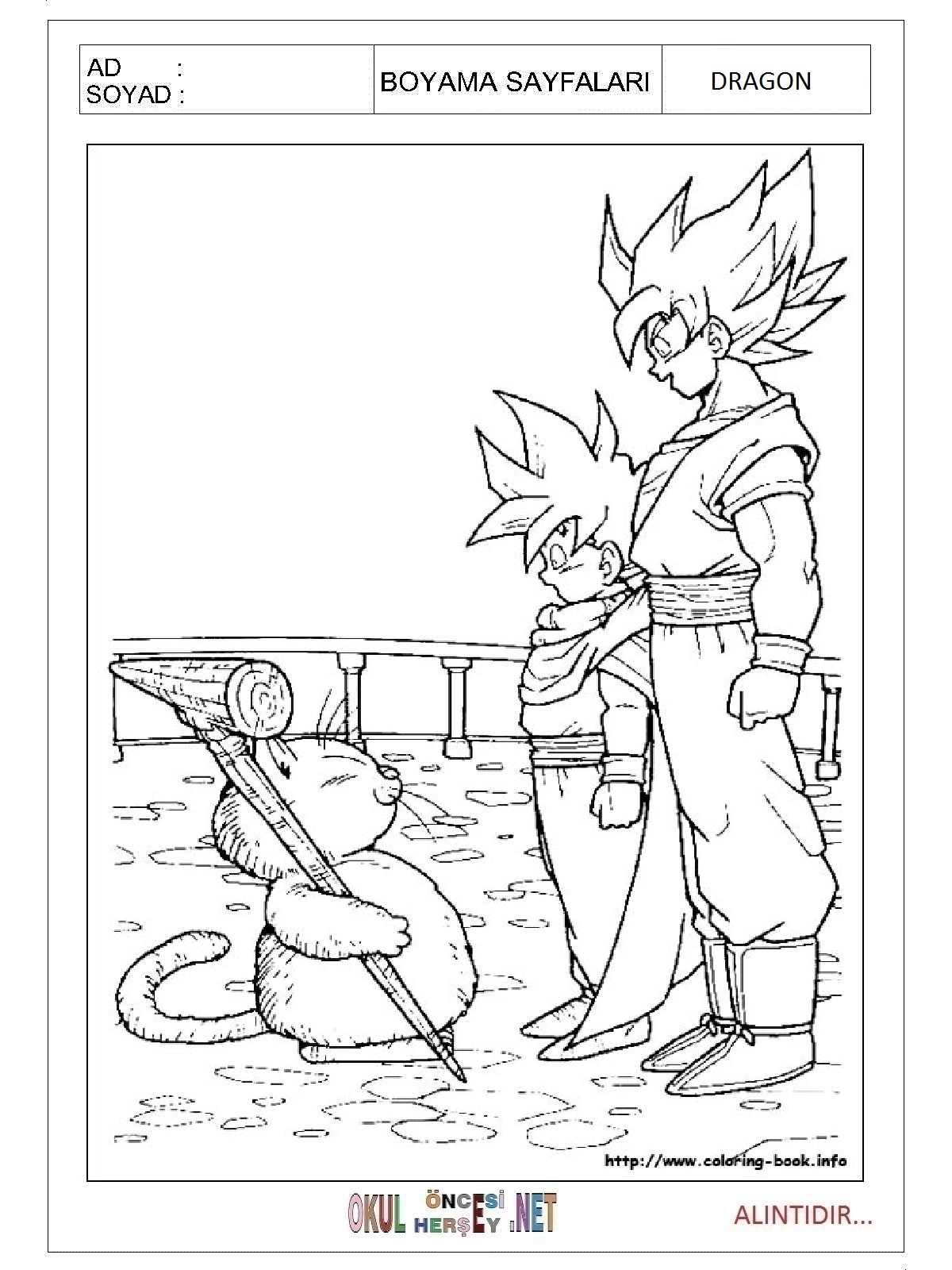Çocuklar İçin Dragon Boyama Sayfaları 