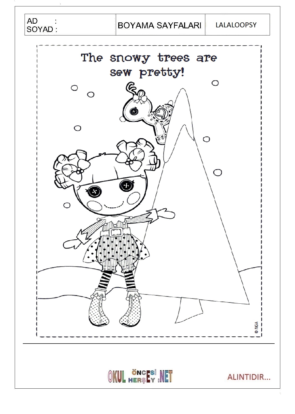 Çocuklar İçin Lalaloopsy Boyama Sayfaları 