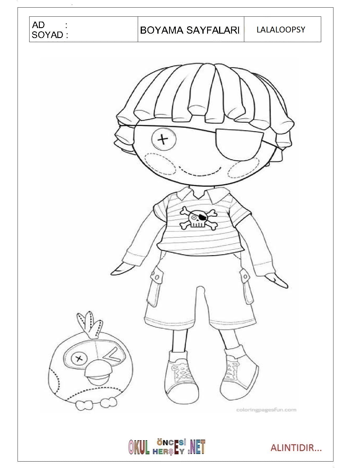 Çocuklar İçin Lalaloopsy Boyama Sayfaları 