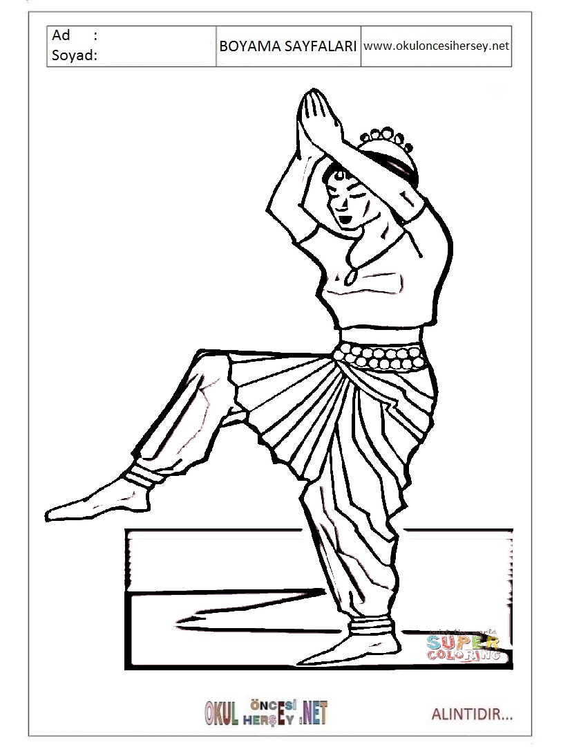 Çocuklar İçin Dansçı Boyama Sayfaları 