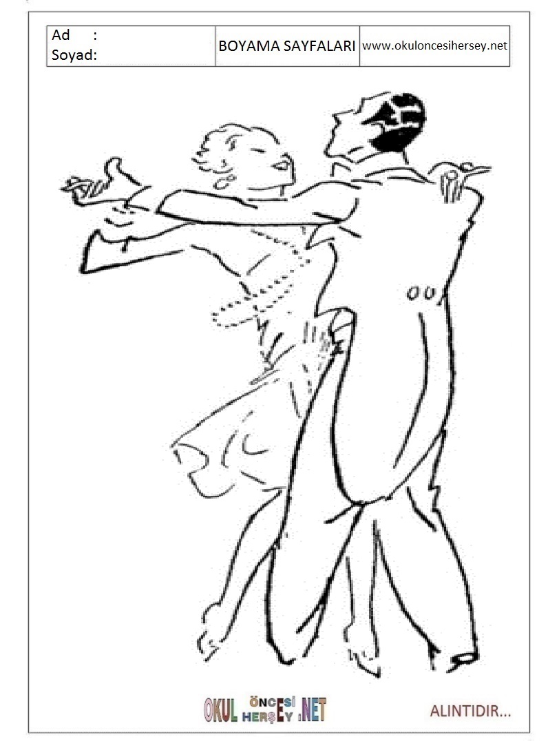 Çocuklar İçin Dansçı Boyama Sayfaları 