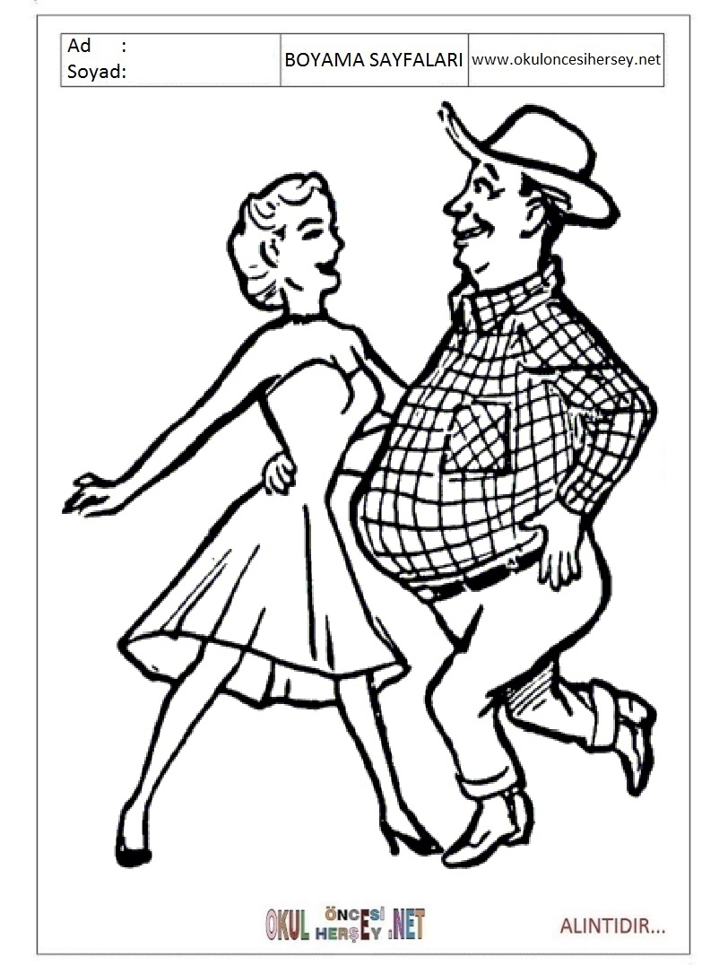 Çocuklar İçin Dansçı Boyama Sayfaları 