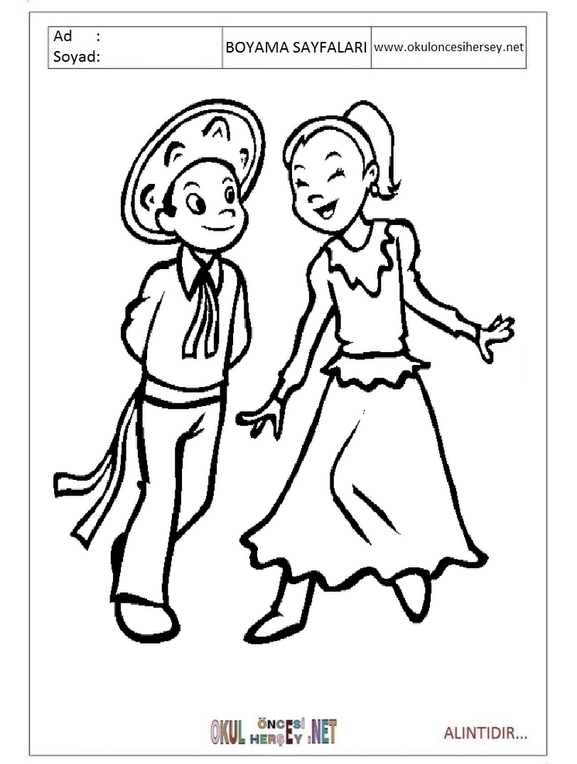 Çocuklar İçin Dansçı Boyama Sayfaları 