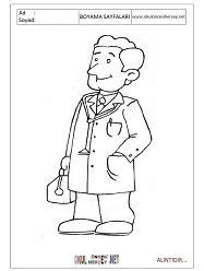 Çocuklar İçin Doktor Boyama Sayfaları 