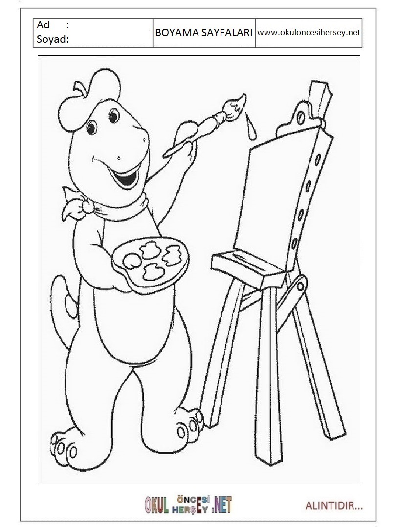 Çocuklar İçin Ressam Boyama Sayfaları 