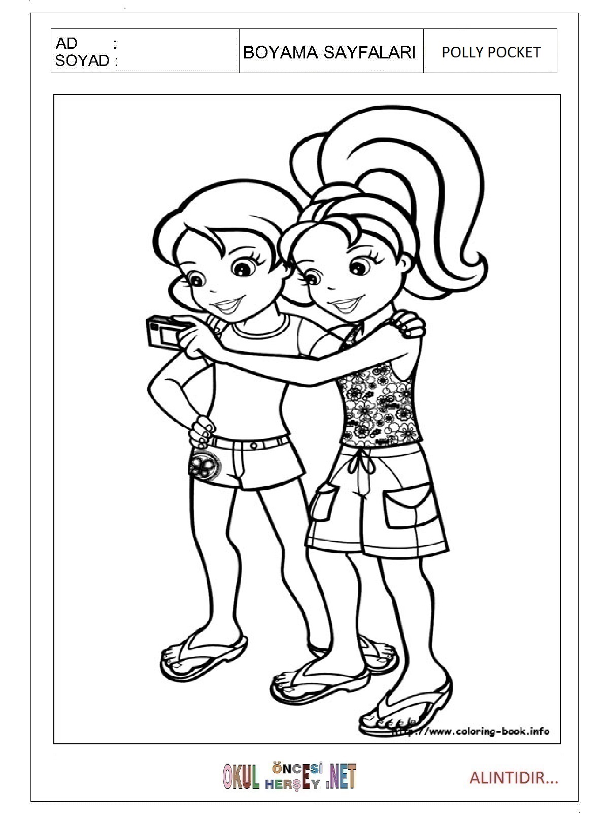 Çocuklar İçin Polly Pocket Boyama Sayfaları 